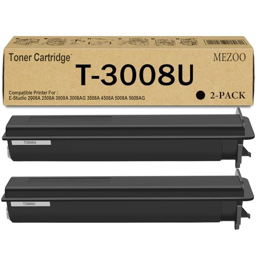 Image of MEZOO T3008U T-3008U Black Toner Cartridge Replacement for Toshiba T-3008U T3008U Toner Cartridge Compatible for E-Studio 2008A 2508A 3008A 3008AG 3508A 4508A 5008A 5008AG Printer (2-Pack, Black)