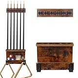 Matériaux de qualité supérieure : le support de boules de billard est fabriqué à partir de bois massif et de fer de haute qualité, conserve la touche naturelle du bois, dispose d'une forte capacité de charge et de durabilité, et n'est pas facile à casser, ce qui facilite la sécurité de toutes les balles et queues.