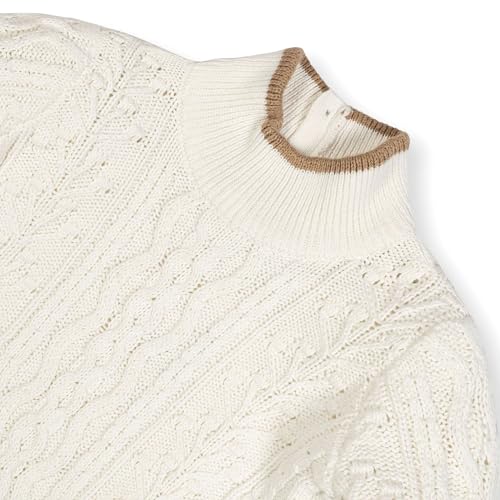 Hope & Henry Girls' Turtleneck Cable Knit Sweater Dress3