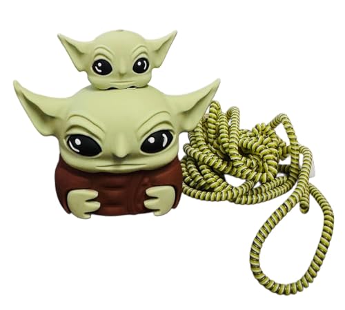 Image of INEFABLE Charger Case Cover Protector with 3D Cute Pattern for iPhone Charger only 18W & 20W, Data Charging Cable Wire Saver Protective Cable Cover Full Protection - Set Of 1 (Yoda)