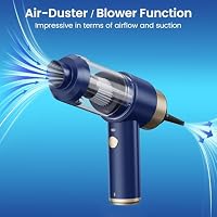 Mecanto Car Vacuum Handheld Vacuum Cleaner, 15000PA Suction, Mini Vacuums with Air Duster and Blower, Portable Hand Held Vacuum for Car, House, Crumbs, Hair (Blue) — image 4
