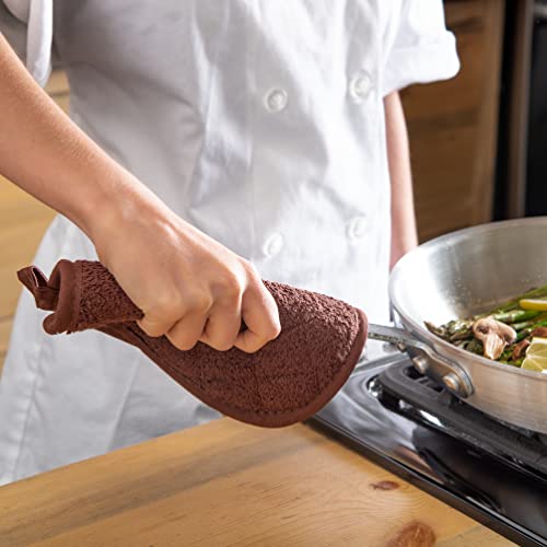 San Jamar Cotton Terry Cloth Square Potholders, 8 Inches, Brown, (Pack Of 12) #TOP5