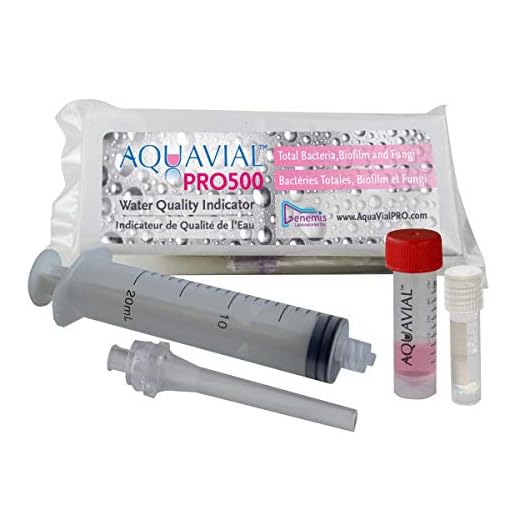AquaVial PRO500 professionellt testkit för snabb vatten för totala bakterier, jäst och mögel - kit med 3 tester för Biofilm och legionella övervakning