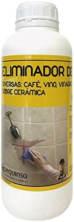 Stain remover on ceramic and marble surfaces: coffee, wine, coca-cola, cider, organic dyes, urine, wet sawdust, nicotine, etc. 1 litre container.