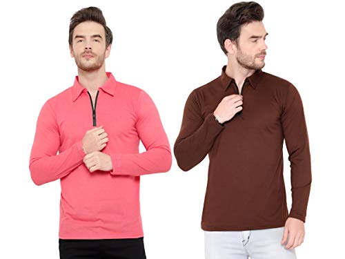 Image of Men's Full Sleeve Zip Collared Neck Pack of 2