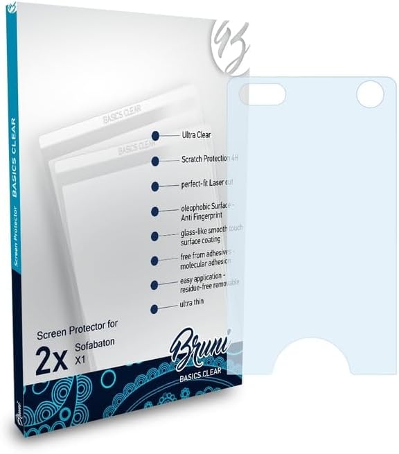 Bruni Screen Protector compatible with Sofabaton X1 Protector Film, crystal clear Protective Film (2X)