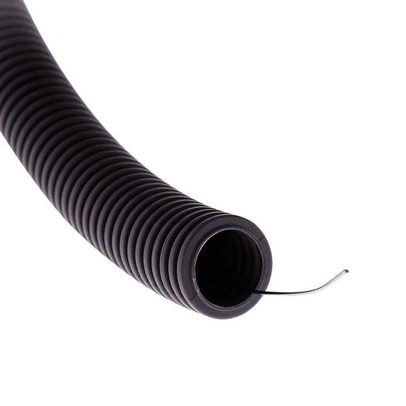 Gaine annelée Noire PE HD Simple paroi, diamètre intérieur 36 mm, extérieur 42,5 mm, Longueur 25 mètres