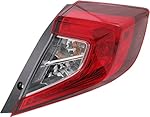 Evan-Fischer Tail Light Assembly Compatible with 2016-2018 Honda Civic Outer Sedan Passenger Side