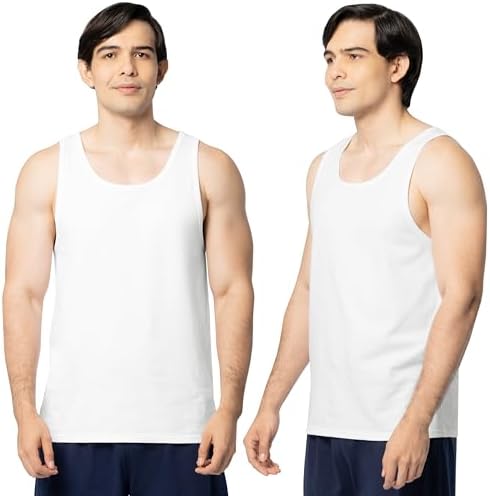 Fruit of the Loom Men's Eversoft Cotton Sleeveless T Shirts, Breathable & Moisture Wicking with Odor Control, Sizes S-4x