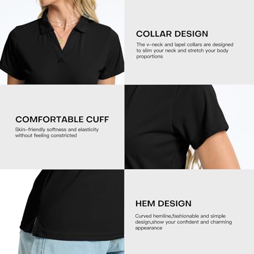 Women's Polo Shirts Short Sleeve Quick Dry UPF 50+ Sun Protection Business Casual Collared Shirt Tennis Golf Shirt Work Tops4
