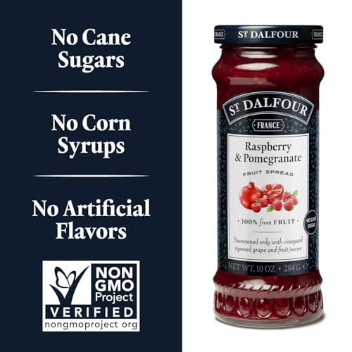 St. Dalfour Raspberry & Pomegranate Fruit Spread - 10oz - 100% from Fruit, No Artificial Ingredients, Non-GMO, No Cane Sugars, All Natural - Thumbnail 2