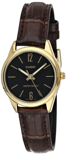 Casio Women's Black Dial Leather Band Watch Ltp V005Gl 1Budf...