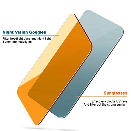 BESWORLDS Car Sun Visor, 2 in 1 Universal Day and Night Anti-Glare Car Sun Visor, Adjustable HD Anti-Glare Dazzling Goggle Day Night Mirror Vision For Day/Night for Driving - Thumbnail 2