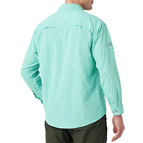 Naviskin Men's Sun Protection Fishing Shirts Upf 50+ Long Sleeve Sun Shirts For Men Pfg Hiking Travel Shirts Light Green Size Xl #TOP2
