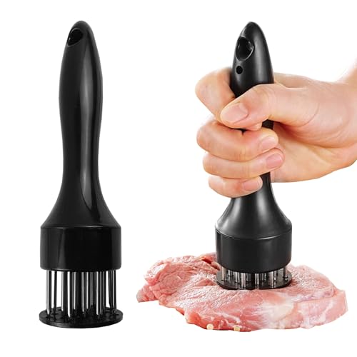 1 pezzi Batticarne Acciaio Inox Professionale, Strumento per Inteneritori di Carne, Batticarne, Adatto per cucinare varie carni in cucina, come maiale, pollo, pesce, manzo, agnello, ecc. (nero)