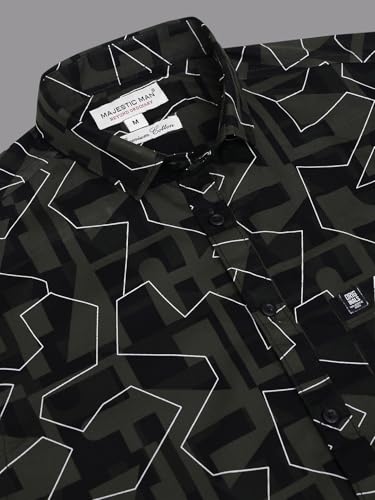 Image of Majestic Man Slim Fit Floral Printed Pure Cotton Casual Half Sleeve Shirt