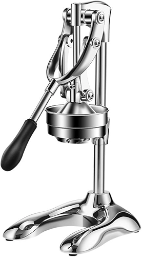 Espremedor manual de ferro fundido, aço inoxidável 304, alavanca de prensa por gravidade, espremedor manual sem esforço para frutas cítricas limão limão toranja, fácil de limpar com ampla base