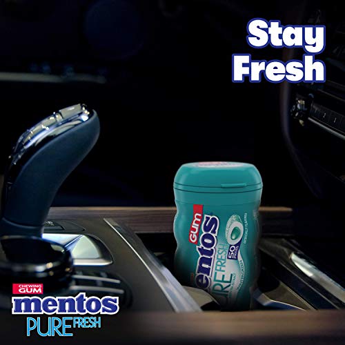 Image of Mentos Pure Fresh Sugar-Free Chewing Gum with Xylitol, Wintergreen, Non Melting, 50 Piece Bottle (Pack of 2)