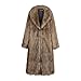 Mens Faux Fur Coat Winter Long Fleece Parka Overcoat Warm Thicken Soft Lapel Cardigan Trench Fashion Outwear