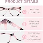 Lunettes de lecture surdimensionnées pour les femmes Élégantes Lunettes pour les yeux de chat Bleu Lumière Blocage des lecteurs d'ordinateur avec charnière de printemps