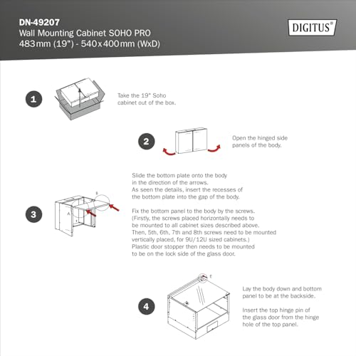 Digitus Armadio Soho Pro 12U A Parete 19'' 540X400Mm Nero - 10