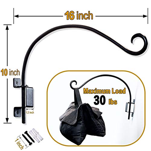 Lifyzoon Swivel Bird Feeder Hanger Hook: Swivel Hanging Plant Bracket Outdoor - Wall Mount Swivel Hanging Hook For Bird Feeder 16-Inch #TOP5