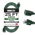 Iron Forge Cable 16 Gauge Heavy Duty Green Extension Cord, 25 Ft - SJTW