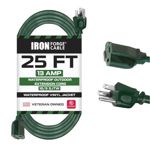 Iron-Forge-Cable-16-Gauge-Heavy-Duty-Green-Extension-Cord-25-Ft-SJTW Iron Forge Cable 16 Gauge Heavy Duty Green Extension Cord, 25 Ft - SJTW - Image 1