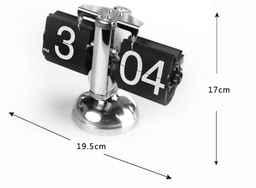 KABB DZ-3 Modern Digital Mechanical Retro Flip Dоwn Clock wіth Internal Gear Operated (Black) - Thumbnail 3