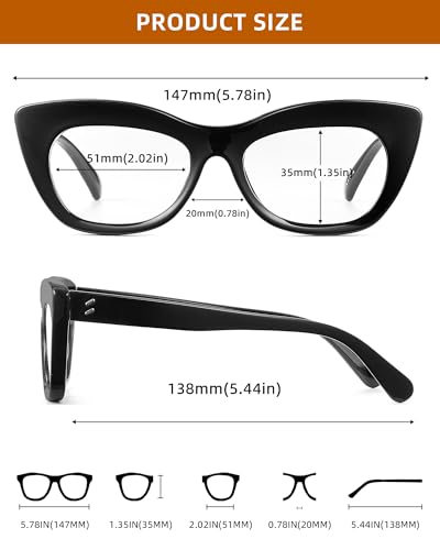 Image of JM Cat Eye Blue Light Glasses for Woman, Computer Eye Protect Anti Glare Eyeglasses with Metallic Accents