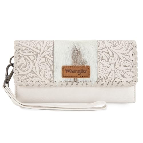 Image of Montana West X Wrangler Western Wallets for Women Trifold Wristlet Wallets Large Capacity Women Clutch Wallet with Coin Purse
