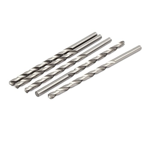 Aexit 7.2mm Dia Tool holder HSS Double Flutes Straight drill hole Twist Drill Bits Silver Tone 5pcs Model:37as618qo594