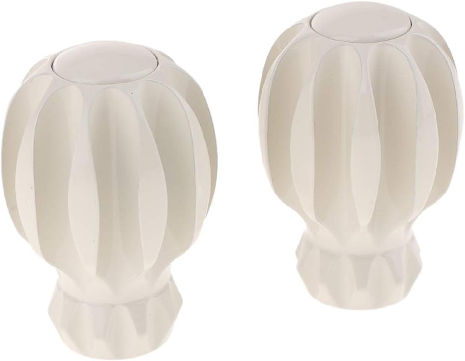 1 Pair Retro Curtain Decor Pole Rod Finial End Heads Fits 28mm Rods - Champagne B (Golden D)