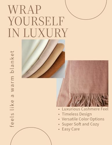 Luxe Wrap Cashmere Feel Winter Scarf For Women Ultimate Comfort Elegance Flights Soft Cozy Travel2