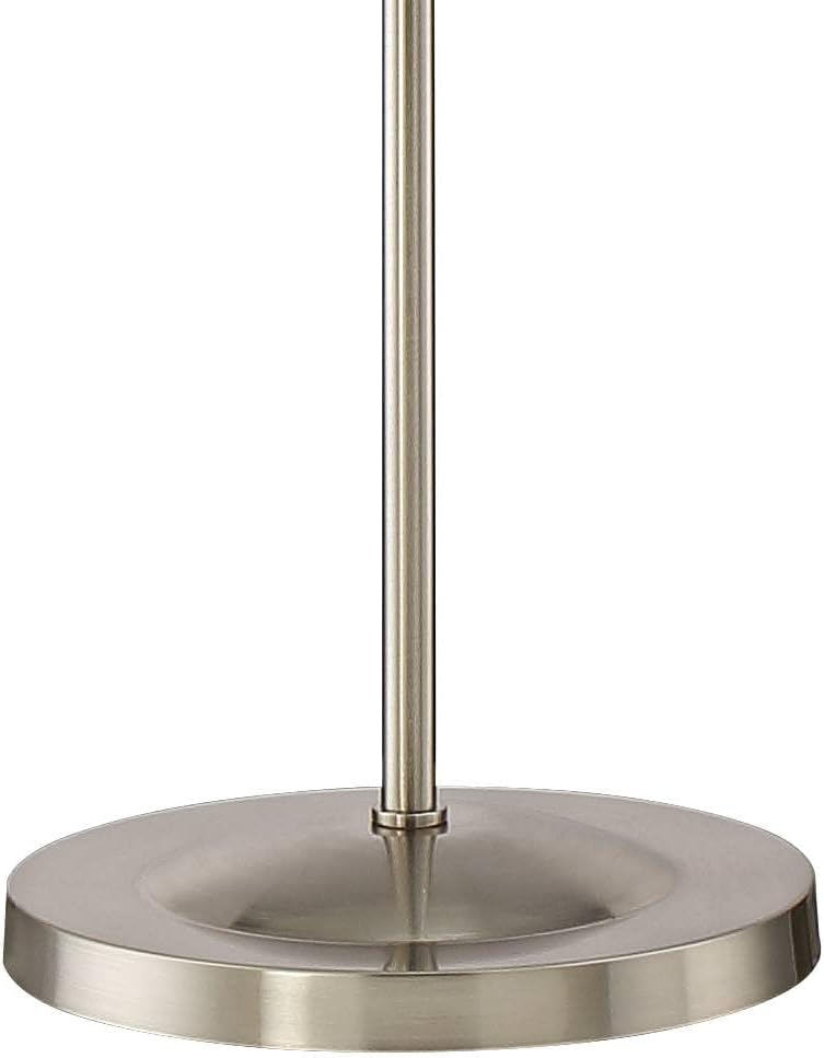 360 Lighting Ridley Modern Task Floor Lamp Standing with USB Charging Port 61" Tall Satin Nickel Metal Dome Shade Adjustable Gooseneck Arm for Living Room Reading House Bedroom Home Office
