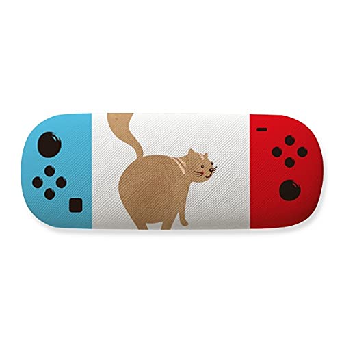 Étui à lunettes chat marron : boîte de rangement rigide pour lunettes de vue et de soleil