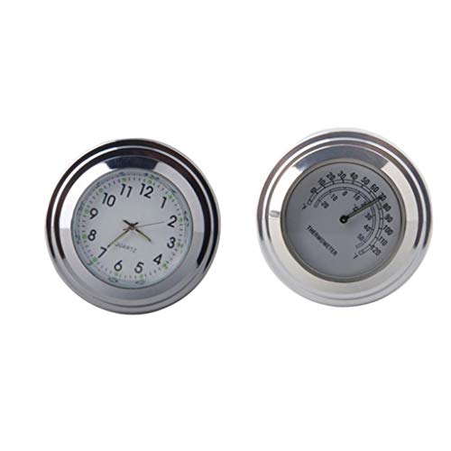figatia 2 Pçs. Relógio com Mostrador Termômetro de Guidão à Prova D'água para 22mm / 25mm