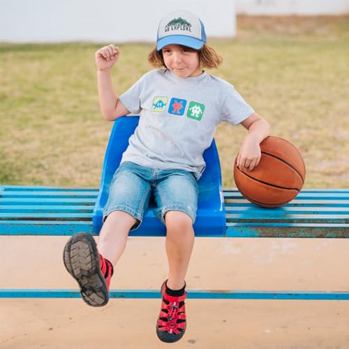 Kids Trucker Hat Go Explore Mountains Hiking Polyester Boys Caps & Girls Caps Snapback Closure Adjustable4