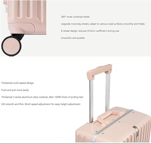 Business Travel Luggage Lightweight and Tough Cabin Suitcase Lightweight ABS Carry-on Hand Luggage 4 Spinner(Rosso 20 inches)3