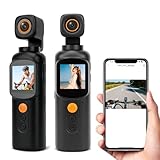4K Body Mounted Video Cameras, WiFi Portable Vlogging Camera, Night Vision, Stabilization, 6HR Battery, Mini Action Camera for Travel, Sports, Work Records, Covert Recording. (128GB)