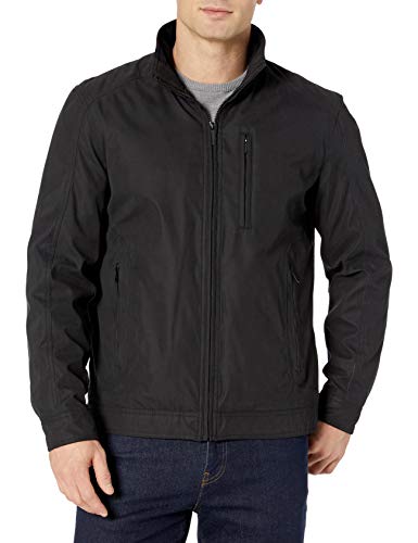 London by London Fog Men's Bonded Microfiber Hipster Jacket, Black, XX-Large