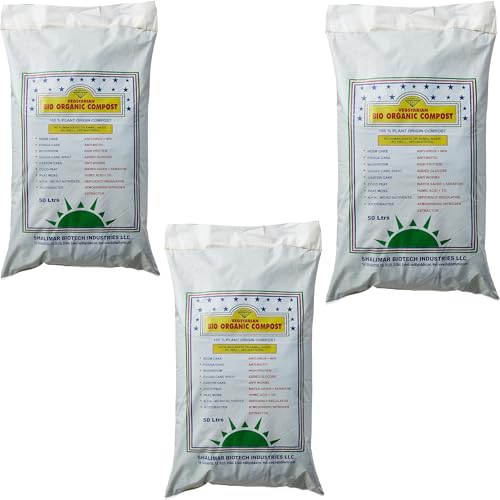 Egardenkart Vegetarian Bio Compost for Plants - 3 Pcs 50 Ltr | Premium Organic Plant Nutrition for Indoor Plants and Outdoor Plants | 100% Plant Based Natural Fertilizer for Home Garden