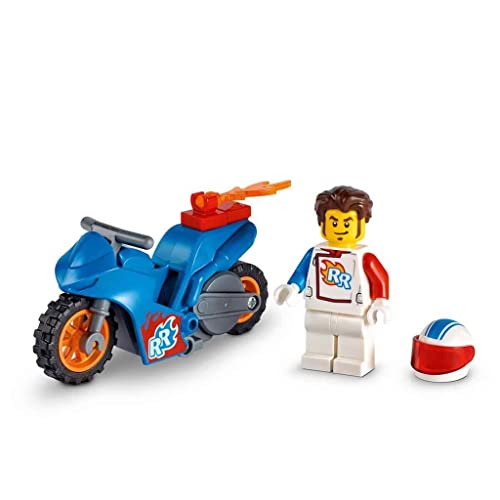 60298 City Stuntz Stunt Bike Razzo, Set con Moto Giocattolo con Meccanismo a Spinta e Minifigura Pilota Rocket, Giochi per Bambini dai 5 Anni - Lego - Immagine 3
