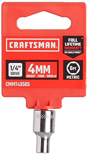 Image of CRAFTSMAN Shallow Socket, Metric, 1 /4-Inch Drive, 4mm, 6-Point (CMMT43505)