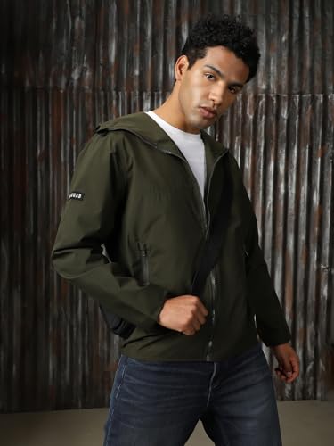 Image of High Star Men Printed Polyster Relaxed Fit Hood Long Sleeve Jackets