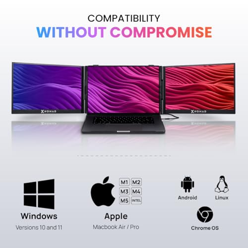 Image of X Nomad X4 Pro Max 15.3 Inch Portable Triple Screen, Single Cable Connection, 1920x1200 WUXGA, 16:10, Anti-Glare Matte, 1000:1 Contrast Ratio, 300nits