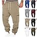 Cambkatl Men’s Sweatpants Elastic Waist Loose Athletic Joggers Stretchy Workout Lounge Pants with Zipper Pockets