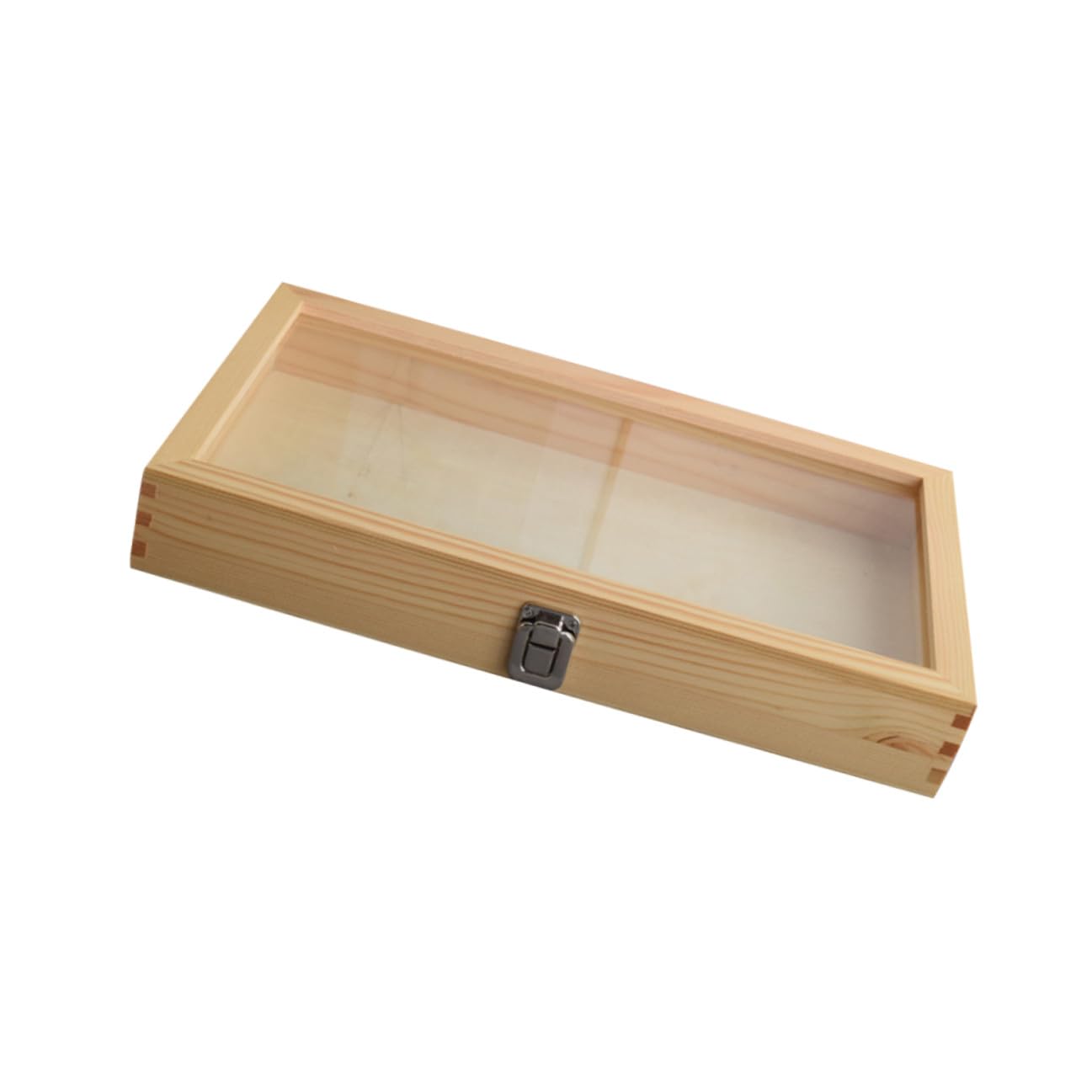 Boîte à ombres de collection en bois avec serrure métallique et verre étanche