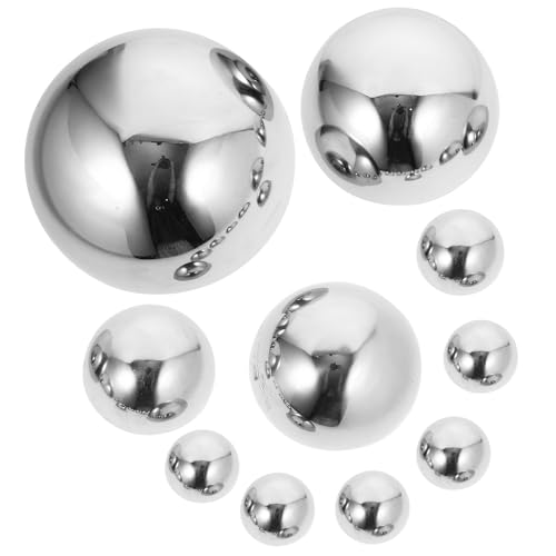 Bolas decorativas de acero inoxidable reflectantes para jardín y mesa (10 unidades) 2