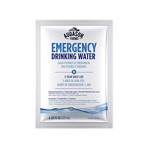 Augason Farms Emergency Drinking Water 4.22 oz (Pack 100), White/Blue, 3.3